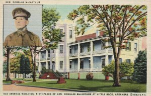 Vintage Postcard Old Arsenal Birthplace General Douglas MacArthur Little Rock AK