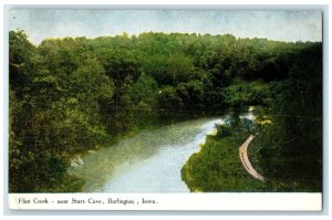 c1910 Birds Eye View Flint Creek Stars Cave Burlington Iowa IA Vintage Postcard
