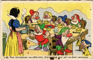 PC CPA DISNEY, SNOW WHITE AND THE SEVEN DWARFS, VINTAGE POSTCARD (b15148)