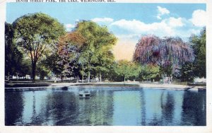 VINTAGE POSTCARD THE LAKE INSIDE TENTH STREET PARK WILMINGTON DELAWARE c. 1920