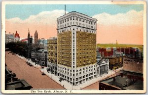 The Ten Eyck Hotel Albany New York NY Street View and Buildings Postcard