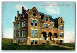 1909 Boy's Girls Home Exterior Building Sioux City Iowa Vintage Antique Postcard