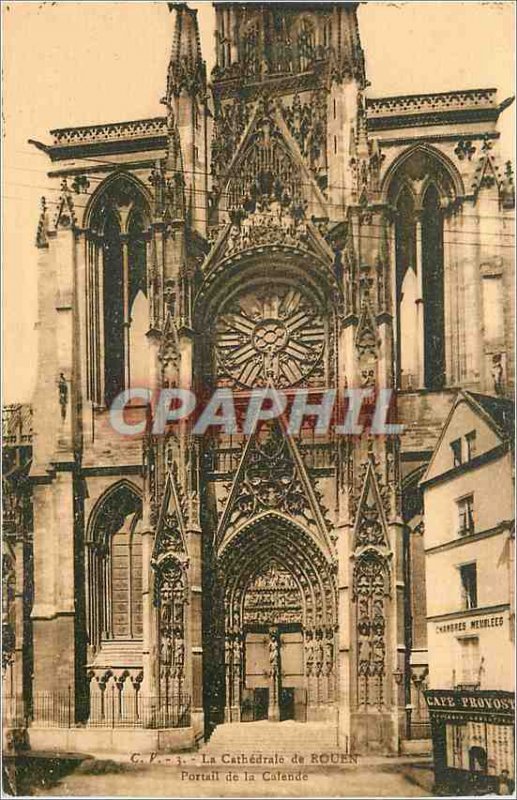 Old Postcard The Cathedral of Rouen Portal Calende