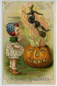 Halloween Winsch Friexas Child Witch JOL 1914 Postcard