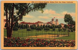 VINTAGE POSTCARD U.S. NAVY HOSPITAL AT BALBOA PARK SAN DIEGO CALIFORNIA