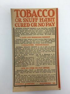 1920s Catalog Insert Postcard Quit Tobacco Snuff Remedy Superba Co. Baltimore MD