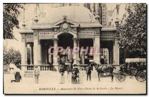 Postcard Old Marseille asenseurs Notre Dame de la Garde Le Depart