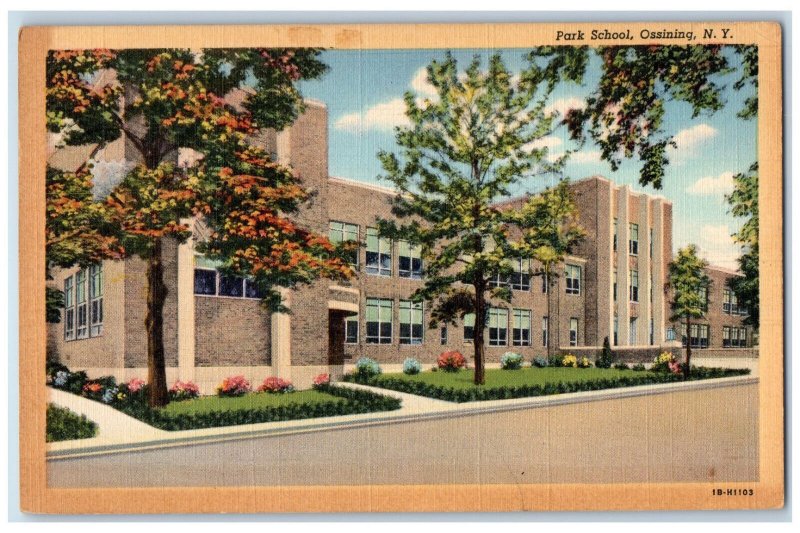 1946 View of Park School Building Ossining New York NY Vintage Postcard 