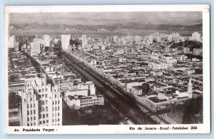 Rio De Janeiro Brazil Postcard Presidente Vargas Avenue 1955 Vintage RPPC Photo