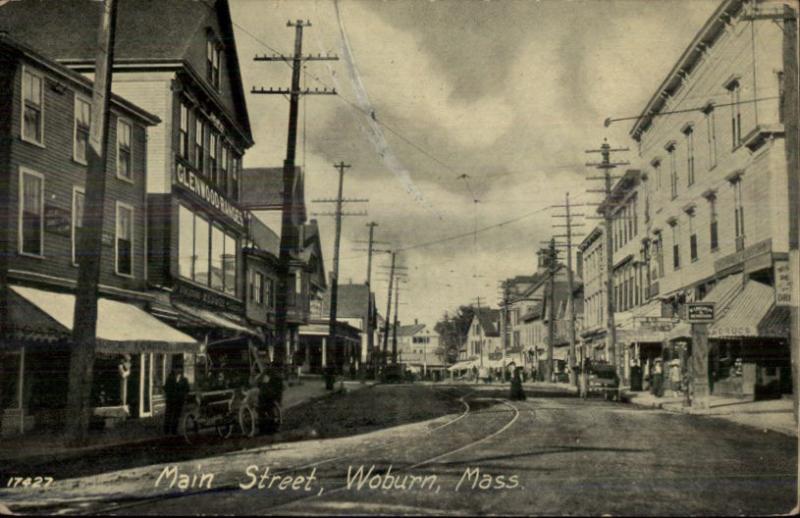 Woburn MA Main St. c1910 Postcard