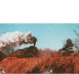 Boston & Maine Railway Steam 1495 Mogul Between Boston & Clinton 1955 Postcard