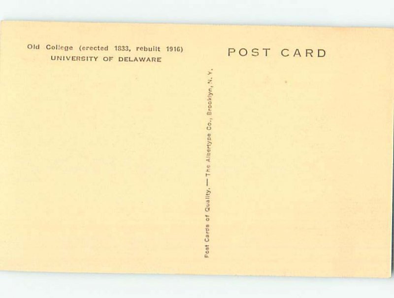 Pre-Chrome UNIVERSITY OF DELAWARE Newark Delaware DE AG9199