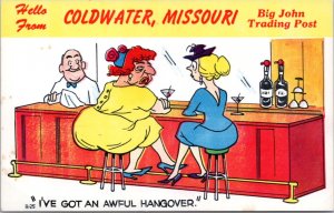 Postcard MO Coldwater Laff Gram - Woman - I've got an awful hangover