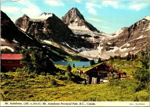 VINTAGE CONTINENTAL SIZE POSTCARD MOUNT ASSINIBOINE PROVINCIAL PARK CANADA