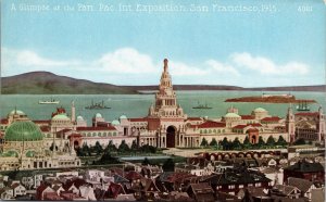 VINTAGE POSTCARD AERIAL VIEW OF THE 1915 PANAMA-PACIFIC INT'L EXPOSITION