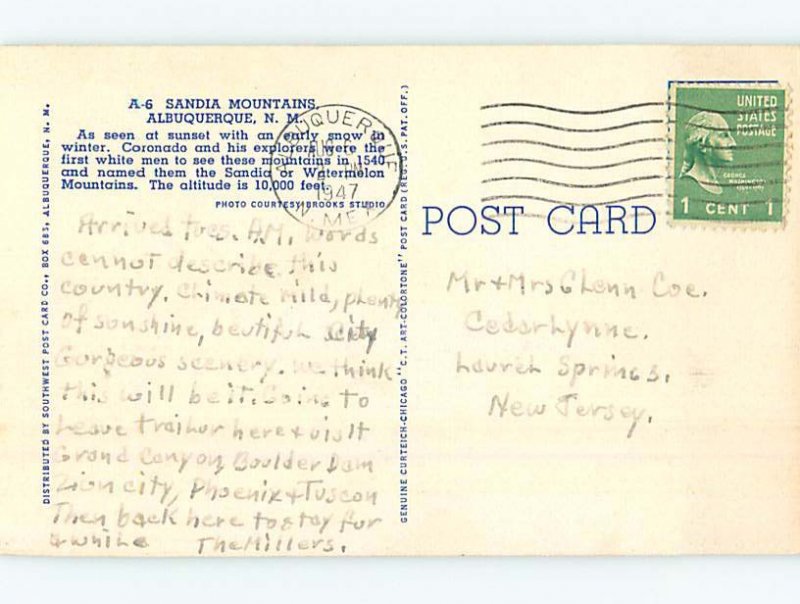 Linen PANORAMIC VIEW Albuquerque New Mexico NM AD6541