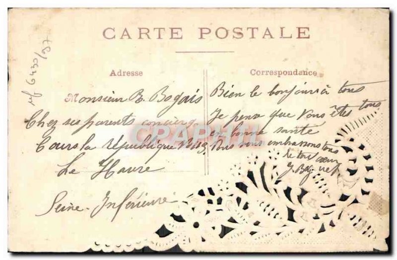 Old Postcard Fantasy Flowers Embroidery