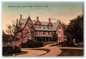Northampton Massachusetts MA Postcard Washburn House Smith College c1909 Vintage