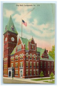 CITY HALL CARBONDALE PENNSYLVANIA PA POSTCARD (KM7)