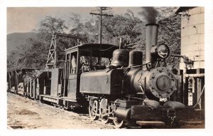 J14/ Colorado? RPPC Postcard c1940s Steam Locomotive Railroad Cars 52