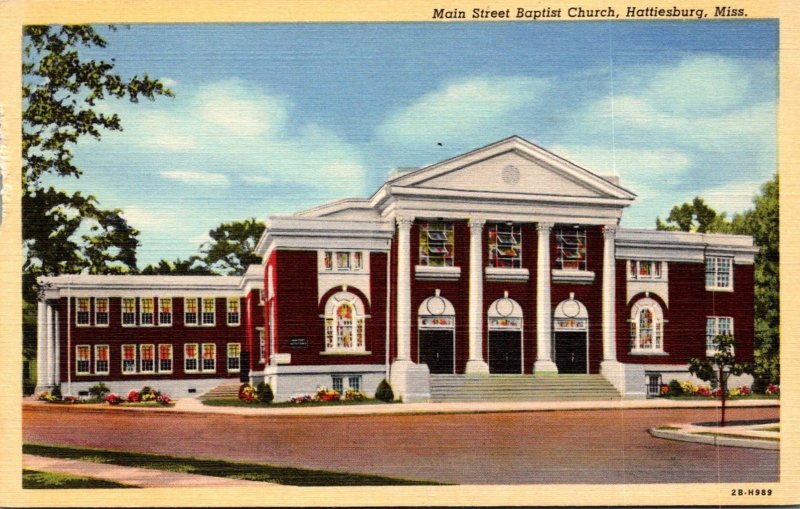 Mississippi Hattiesburg Main Street Baptist Church Curteich