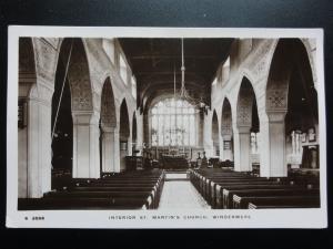 Cumbria: Windermere Interior of St. Martin's Church Old RP Postcard by Kingsway
