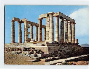 Postcard Temple of Poseidon, Cape Sounion, Lavreotiki, Greece