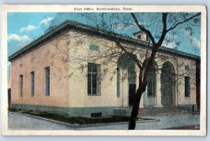 1933 Murfreesboro Tennessee Vintage Postcard Post Office Building  Roadside View
