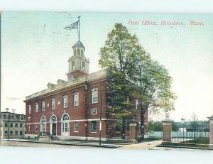 Divided Back POST OFFICE SCENE Brockton Massachusetts MA hs1806