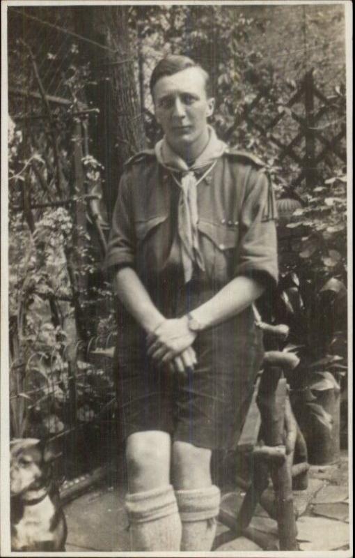 British Rover Scout - Man in Uniform Real Photo Postcard