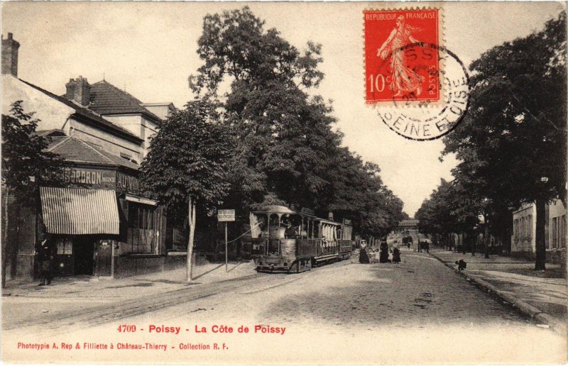 CPA AK POISSY La Cote de Poissy TRAM VAPEUR (977293)