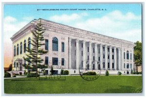 1948 Mecklenburg County Court House Charlotte North Carolina NC Vintage Postcard 