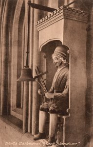 Vintage Postcard Historical Statue Of Jack Blandiver Wells Cathedral England GB