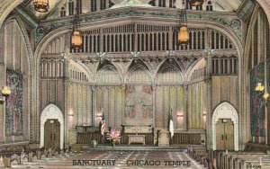 Vintage Postcard Church Sanctuary Chicago Temple Illinois ILL.