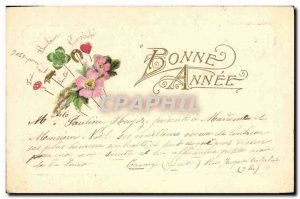 Old Postcard Fantasy Flowers Pig Pig Horseshoe Clover Heart