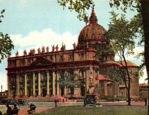 c1930 MONTREAL CANADA ST JAMES CATHEDRAL CHURCH AUTOMOBLES POSTCARD 43-78