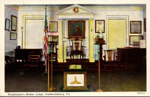 Virginia Fredericksburg Washington's Mother Lodge Interior Curteich