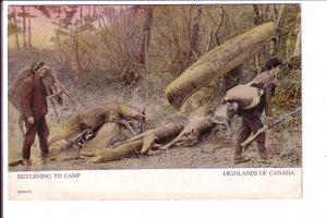 Returning to Camp, Highlands of Canada, Hunters, Canoe, Deer Carcasses, Warwick