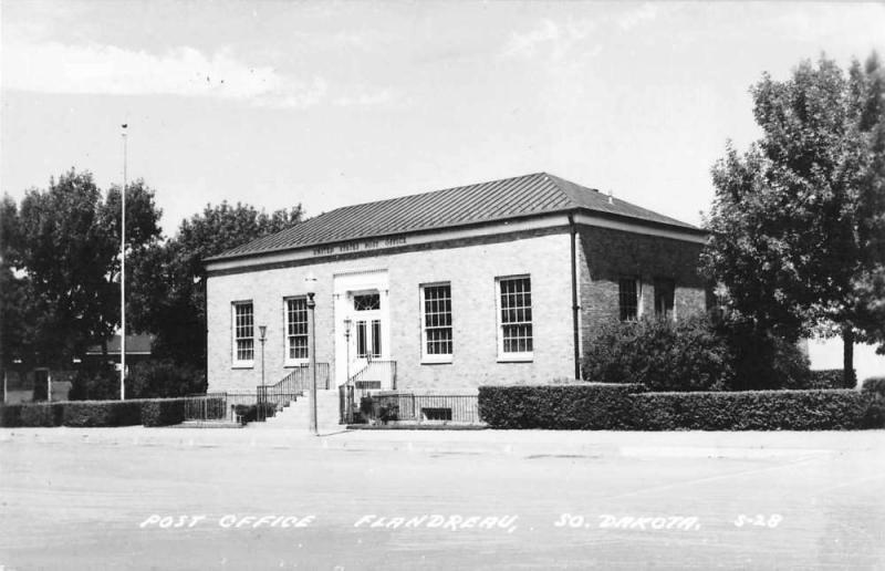 Flandreau South Dakota Exterior View Post Office Real Photo Postcard J46580