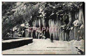 Old Postcard Dauphine from Bourg d'Oisans to La Grave Landscape in Winter