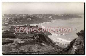 Old Postcard Bidart The Beach And La Cote