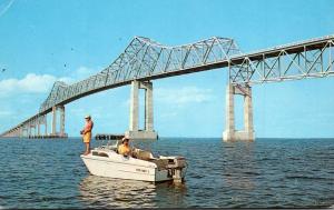 Florida St Petersburg Fishing At Sunshine Skyway Bridge
