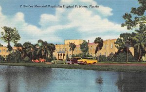 Ft Myers, FL Florida  LEE MEMORIAL HOSPITAL  Curteich Linen Vintage Postcard