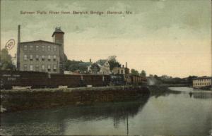 Berwick ME Salmon Falls River From Bridge RR Train c1910 Postcard