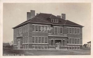 C93/ Alma Nebraska Ne Real Photo RPPC Postcard 1908 High School Building