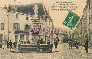 Picturesque Old Postcard Toul The monumental fountain in white marble Cross S...