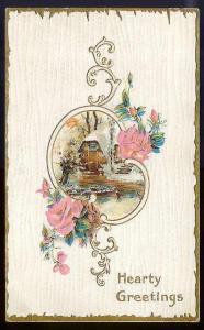 Hearty Greetings early embossed #90002