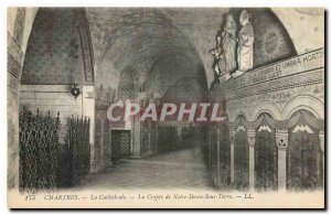 CARTE Postale Old Chartres The Cathedral Crypt of Notre Dame Sous Terre