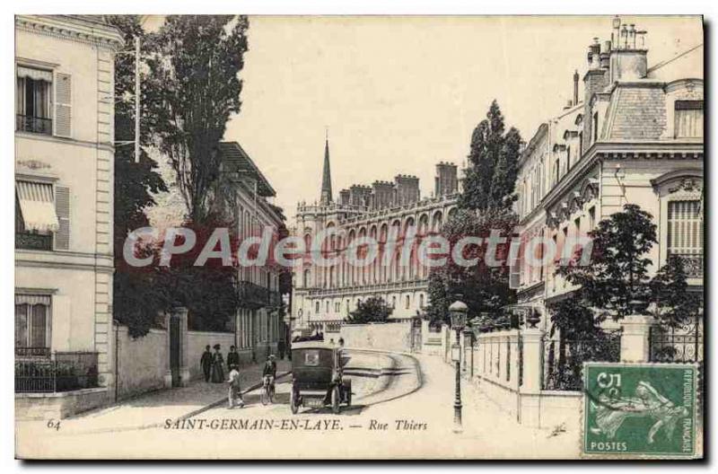 Postcard Old St Germain En Laye Rue Thiers