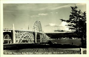 RPPC Yaquina Bay Bridge Newport Oregon Real Photo Postcard EKC
